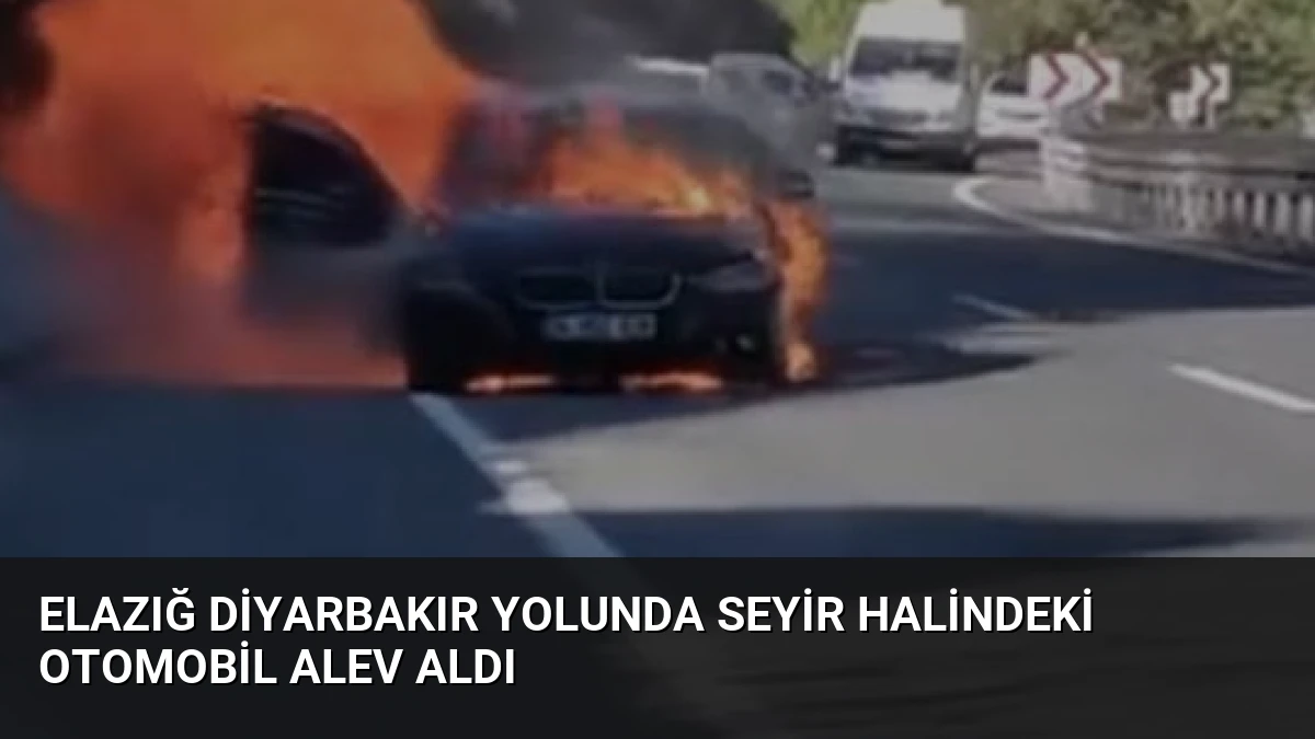 Elazığ Diyarbakır Yolunda Seyir Halindeki Otomobil Alev Aldı