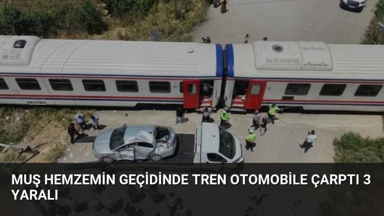 Muş Hemzemin Geçidinde Tren Otomobile Çarptı 3 Yaralı