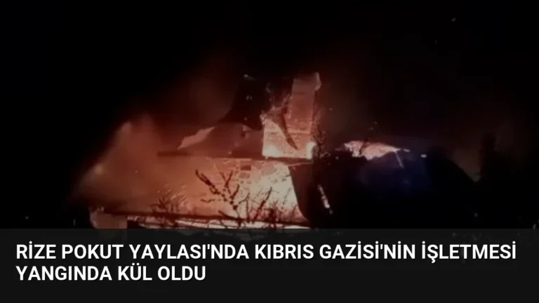 Rize Pokut Yaylası’nda Kıbrıs Gazisi’nin İşletmesi Yangında Kül Oldu