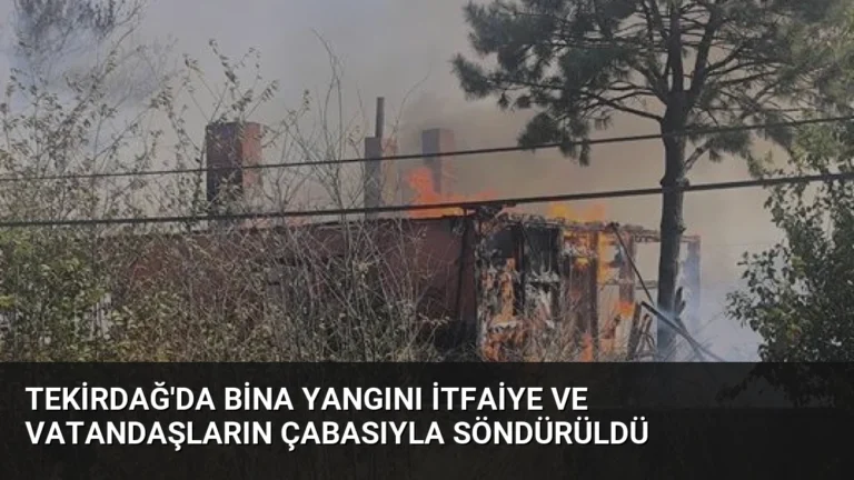Tekirdağ’da Bina Yangını İtfaiye Ve Vatandaşların Çabasıyla Söndürüldü