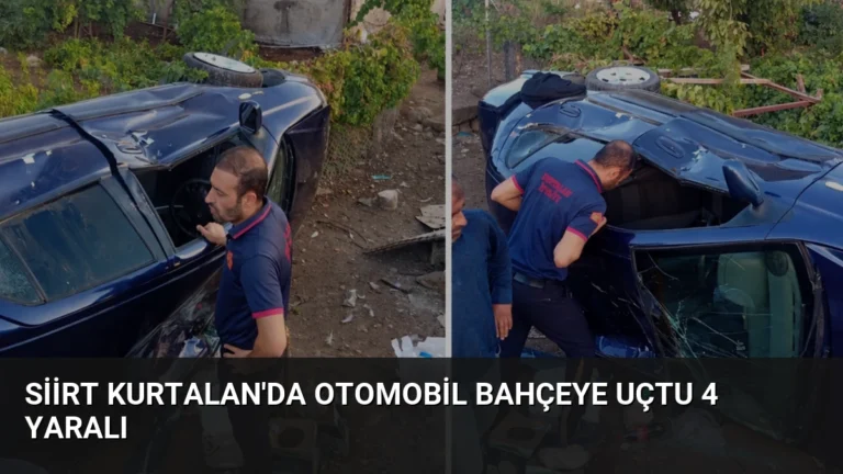 Siirt Kurtalan’da Otomobil Bahçeye Uçtu 4 Yaralı